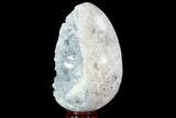 Crystal Filled Celestine (Celestite) Egg Geode #88276-1